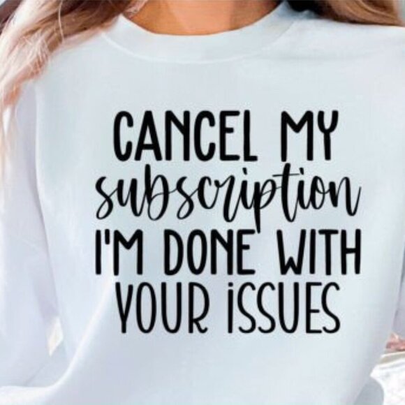 Cancel My Subscriptions NEW white crewneck sweatshirt - Picture 1 of 1